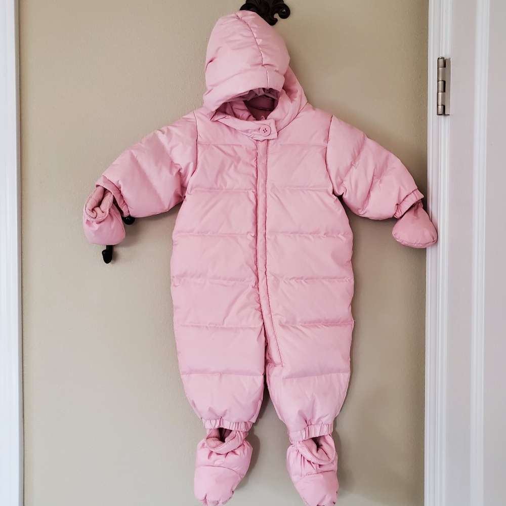 Baby Gap Pink Down Fill Infant Snowsuit 0-6 Months
